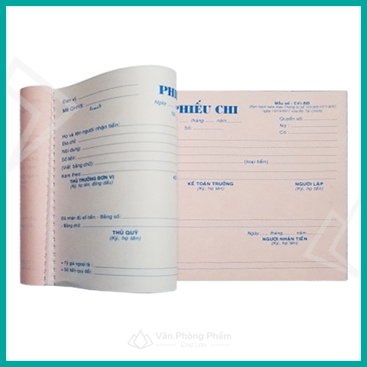 Phiếu Thu - Phiếu Chi 2 Liên 100 Tờ (13cm x 19cm)