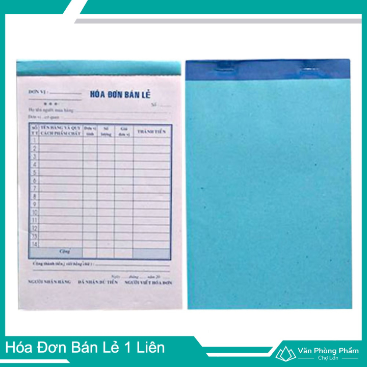 Hóa Đơn Bán Lẻ 1 Liên - For 70 - 100 Tờ (13cm x 19cm)