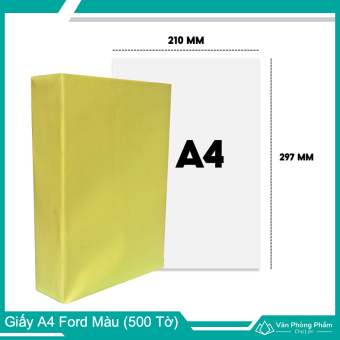 Giấy A4 Ford màu 80gsm (Hồng, Vàng, Xanh Lá, Xanh Dương)