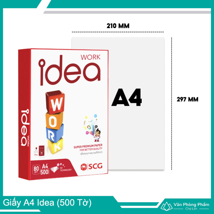 Giấy A4 Idea 70gsm, 80gsm (500 Tờ)