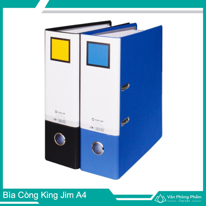 Bìa Còng King Jim A4 90mm - 1 Mặt Si Thường