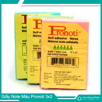 Giấy Note Nhiều Màu Pronoti 3x2 (30383) (Vàng, Hồng, Cam, Xanh Lá, Tím)