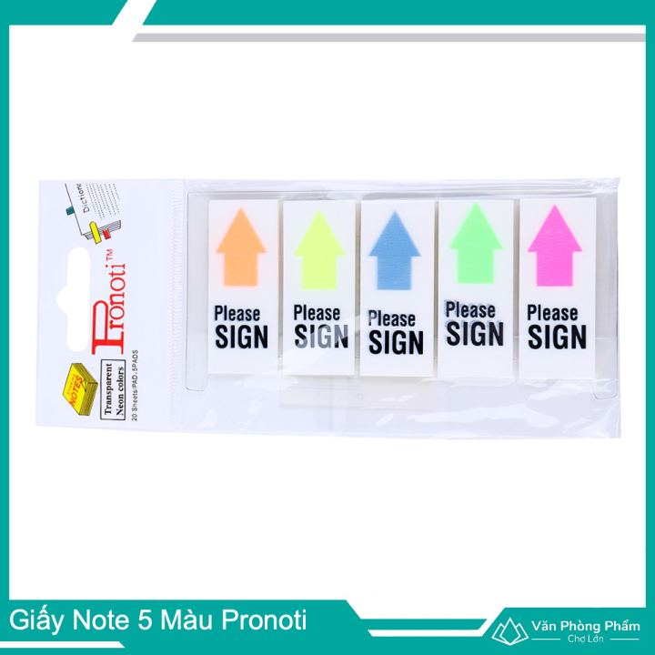 Giấy Note 5 Màu Pronoti Please Sign, Giấy Ghi chú