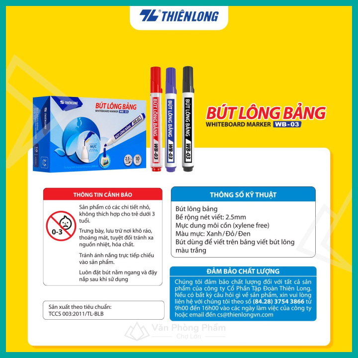 Bút Lông Bảng Thiên Long WB-03 ( Xanh, Đỏ, Đen)